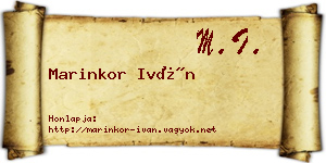 Marinkor Iván névjegykártya